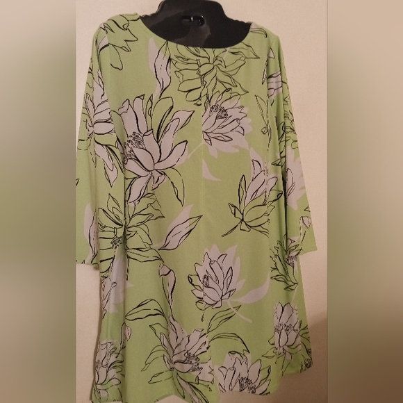 Alfani Stretch Mint Green Floral Blouse - Picture 1 of 2
